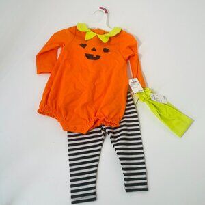 🎃 🎃 NWT Infant Halloween 3 Piece Outfit (Onsie, Pants and Headband)